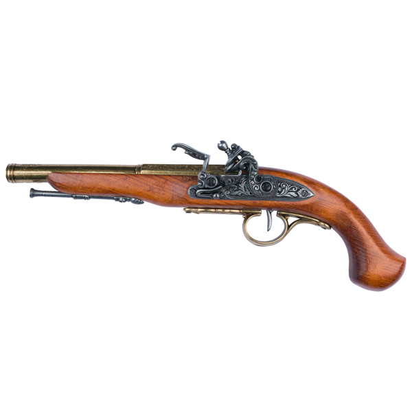 Flintlock pistol, 18th. C. (left-handed)
