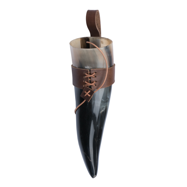 400ml Coloured Drinking Horn with Leather Holder 