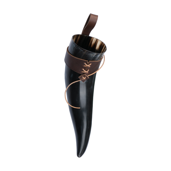 600ml Drinking Horn with Leather Holder