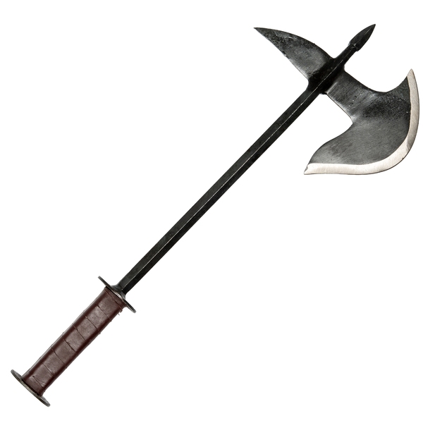 Medieval Halberd Axe With Leather Wrapped Handle