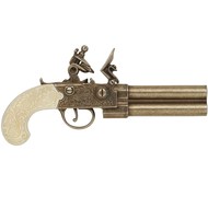 Double barrel pistol by Twigg of London brass w/ ivory grip